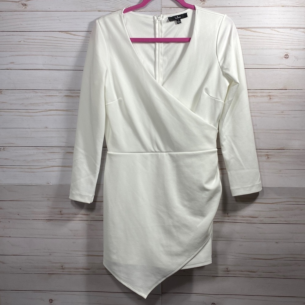 Lulus Babe Heaven White Long Sleeve Asymmetrical Romper